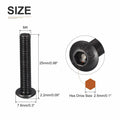DTGN M4-0.7x25mm Button Head Socket Cap Screws 50pcs Black Carbon Steel Hex