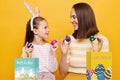 Ranfashiong 2Pcs 12.6" Easter Gift Bags Yellow Green Rabbit Eggs