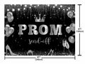 AIBIIN 7x5ft Black Silver Prom Send Off Backdrop Banner Graduation 2025