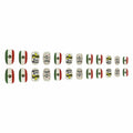 Mexican Press on Nails 24pcs Oval False Nails with Glue Flag Hat Design