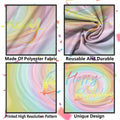 Szivuzoy Tie Dye Birthday Banner Rainbow Unicorn Pastel Girl Party Decor
