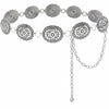 Xiokyo Women Chain Belt Boho Western Metal Silver-Cross Floral Size 27+31in