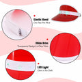 Naimo Sun Visor Hat Red LED UV Protection Outdoor Beach Festival Cap One Size