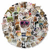 GizmoBox 100pcs Cute Cat Meme Stickers Waterproof Vinyl Decals for Laptop Kids