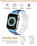 GSDUGYBG Silicone Watch Band Waterproof Sports Replacement Blue Size 42mm