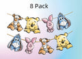 HOTIMO 8 PCS Winnie Baby Shower Banner Party Decor Multicolor Cartoon