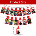 Biswiter Graduation Photo Banner Class of 2025 Red Preassembled Congrats Decor