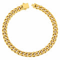 Kindoo Stainless Steel Cuban Link Bracelet 7mm Gold 8.6in