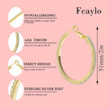 fcaylo 925 Sterling Silver Gold Hypoallergenic Lightweight Hoop Earrings 40mm