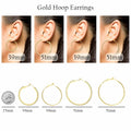 fcaylo 925 Sterling Silver Gold Hypoallergenic Lightweight Hoop Earrings 40mm