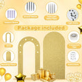 Paready Outdoor Gold Arch Backdrop Stands Pack of 2 Shiny Tropical Frame