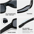 Dollger Polarized Sports Sunglasses Women Running Cycling UV400 Black Wraparound
