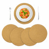WEAVELYRICS 15" Round Braided Cotton Placemats Brown Set of 4