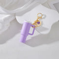 Sanyaa Initial Mini Cup Keychain Accessories Stanley Cup Purple B