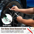 Tallew 2 Pcs Tire Valve Stem Puller & Scraper Tool Set with Rubber Boot