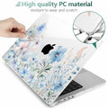 DONGKE MacBook Pro 16 Inch Case 2024 2023 2021 Pro Max Blue Flowers