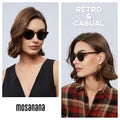 mosanana Polarized Round Sunglasses Small Tortoise Grey Casual Women MS52361