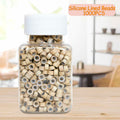 coloryoung 1000pcs 5mm Silicone Lined Micro Beads Hair Extensions Dark Brown