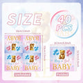 Litmitfu Baby Gender Reveal Napkins 3-Ply Bear Pink Blue 40 Pcs