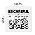 Heijie Humorous Bathroom Canvas Wall Art Framed Print 8x8 Inch Wood Modern
