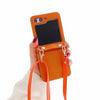 Duboby Samsung Galaxy Z Flip 6 Case Card Holder Lanyard Hinge Protection Orange
