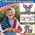 eboozone 4th of July Temporary Tattoos 68pcs Patriotic USA Flag Red/Blue