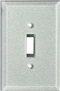 SWITCH HITS Silver Glass Mirror Light Switch Cover Plate 1 Toggle 3.5x5.25