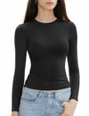 C202 Women's Long Sleeve Crew Neck Slim Fit Top Soot Size X-Small