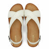 UBFEN Womens Flat Sandals Arch Support Adjustable Slingback White Size 10