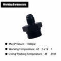 YOMIRACING 6AN Male Flare to 8AN 1/4NPT Aluminum Fuel Rail Adapter Black 2pc