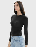 C202 Women's Long Sleeve Crew Neck Slim Fit Top Soot Size X-Small