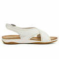 UBFEN Womens Flat Sandals Arch Support Adjustable Slingback White Size 10
