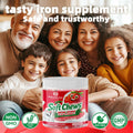 BestBy12/25 Natures Aid Chewable Iron Supplement Strawberry Flavor 2Month Supply