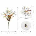 HyeFlora Fake Mums Artificial Fall Flowers 12 Bundles White Silk Morning Glory