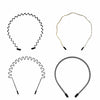 WEIMAISI 4pcs Black Metal Wavy Non Slip Hair Hoop Headband Accessories