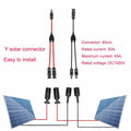 Daohaodeli Solar Connectors 30A 12AWG 1-3 Y Branch Adapter Cable Pair Red+Black
