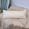 JoraLion Faux Fur Lumbar Pillow Cover 14x36 inch Cream Rabbit Plush 1 Cover