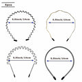 WEIMAISI 4pcs Black Metal Wavy Non Slip Hair Hoop Headband Accessories