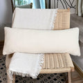 JoraLion Faux Fur Lumbar Pillow Cover 14x36 inch Cream Rabbit Plush 1 Cover