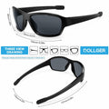 [Like New] Dollger Polarized Sports Sunglasses Women UV400 Black Wraparound Fit