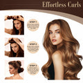 nunflue Heatless Hair Curlers Soft Overnight Set Brown 4Pcs with Silk Scarf