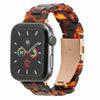 MAIRUI Resin Watch Band Compatible Apple Watch Series 1-9 Ultra 42-49mm Pink Tan