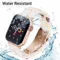 MAIRUI Resin Watch Band for Apple Watch 49/45/44/42mm Slim Strap Nougat White
