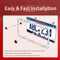 Snake Flowers Stainless Steel License Plate Frame 12.2x6 Inches US CA