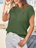 Saodimallsu Womens Summer Crochet Sweater Vest Sleeveless Knit Top Navy Size S