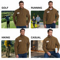 SIZE XL FEWGLEN Men’s Fleece Quarter Zip Pullover Sweatshirt Brown