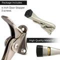 HOME&I Easy Pedal Kick Down Door Stop Chrome 4 Inch 1 Pack Height-Adjustable