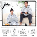 REXEO Halloween Flannel Hoodie Blanket with Pocket Black One Size
