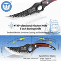 XYJ Forged Boning Knife Carbon Steel Full Tang Coffee w/ Sheath