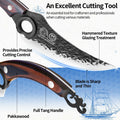 XYJ Forged Boning Knife Carbon Steel Full Tang Coffee w/ Sheath